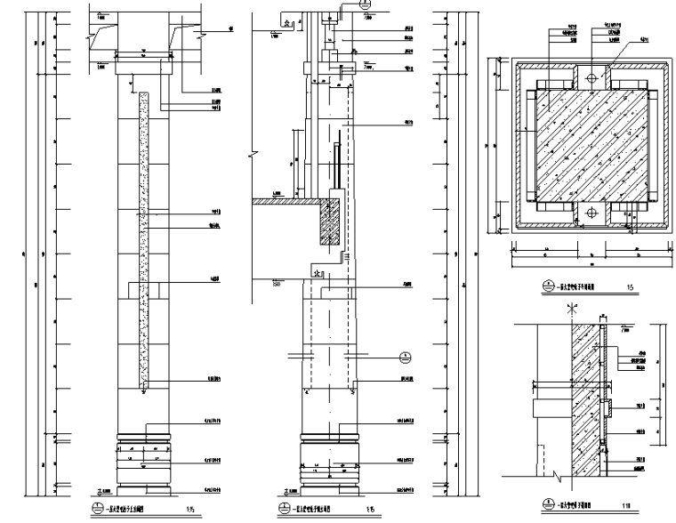 柱子节点设计详图资料下载-大堂装饰柱节点详图