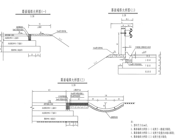 国道二级公路改建扩宽工程施工图设计510张PDF（2016年设计，空心板梁桥，涵洞）-路面端部大样图