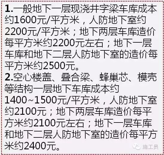 人防工程造价指标资料下载-[施工经验]大师教你把地下车库成本降到最低的方法！