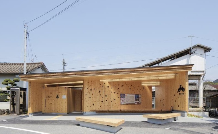 新型公共厕所平面图资料下载-日本·“KITERASU”交错层压木材(CLT)新型建筑