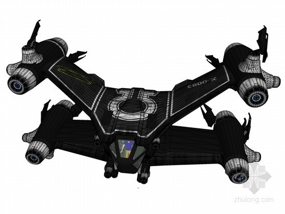 巴塞罗那太空酒店资料下载-太空飞船SketchUp模型下载