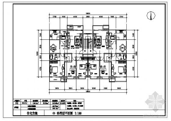 cad三室两厅两卫户型图资料下载-三室两厅两卫（126.88m2）