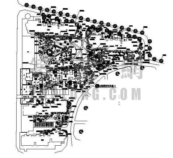 小区区景观线描平面图资料下载-某小区景观设计绿化平面图