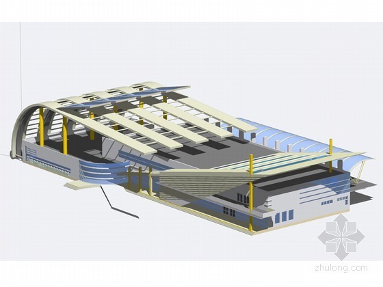 车站建筑物资料下载-车站建筑SketchUp模型下载