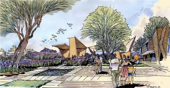 [济宁]城市新区生态文化公园景观规划设计方案-文化广场效果图