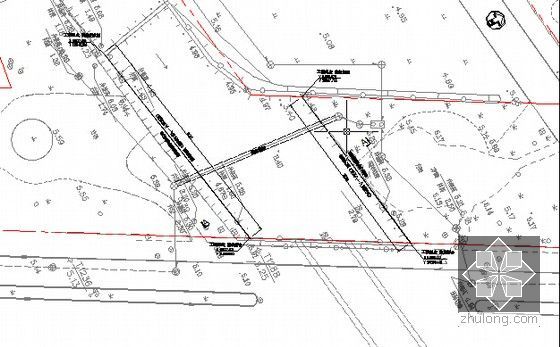 [山东]道路及河道截污工程预算书(含施工图纸)-新建河坝平面图