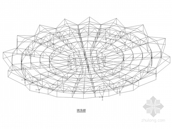 35米管桁架资料下载-44米跨莲花型采光顶管桁架结构施工图