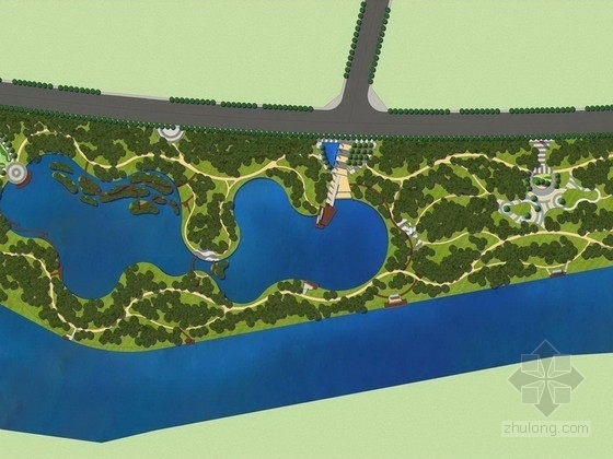 张拉膜构筑资料下载-[河北]生态山水公园设计方案