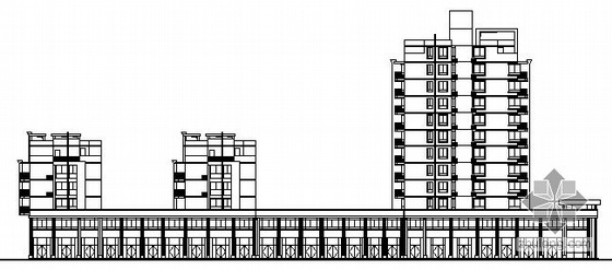 阁楼阳台装修效果图资料下载-[苏州]某十一层底商住宅楼建筑施工图（带效果图）