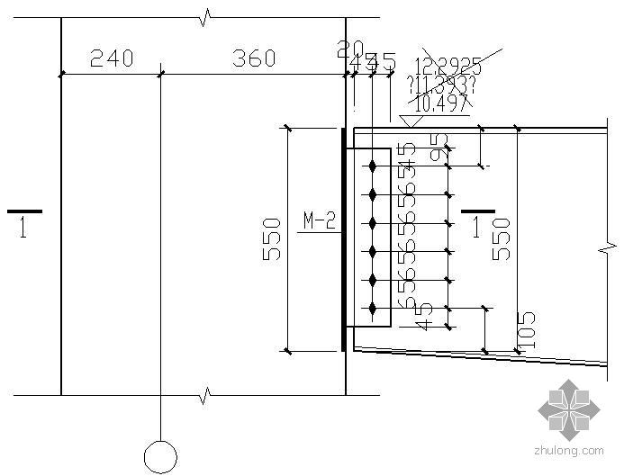 型钢柱与钢梁资料下载-某钢梁与混凝土柱节点构造详图(8)