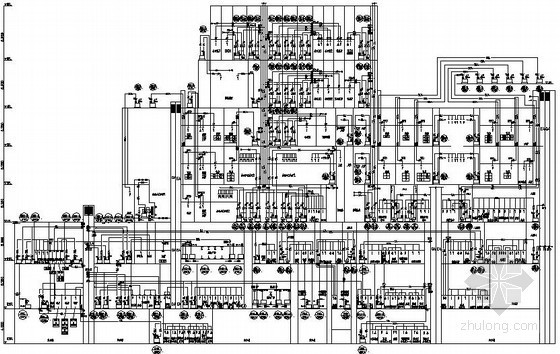 [上海]环球金融中心空调通风设计施工图500张(地标建筑 顶级院设计)-空调风管系统原理图 