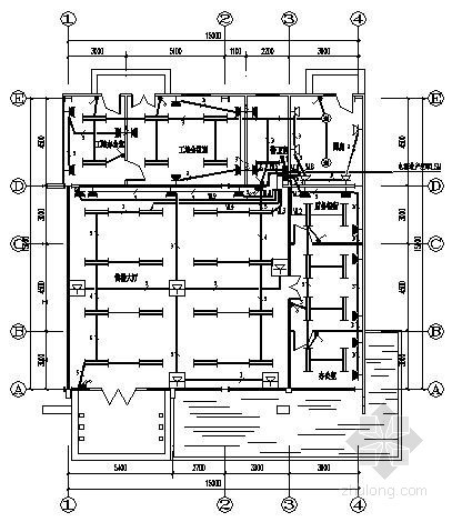 200平米一层别墅的图纸资料下载-一层售楼部电气施工图纸