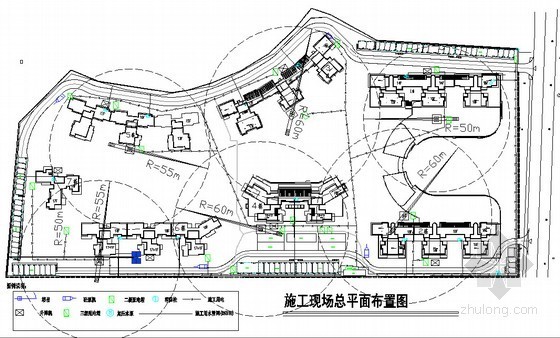 [深圳]高档小区施工总平面布置图（CAD格式）-图2