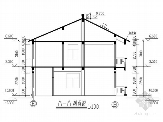 某二层农村复式别墅建筑施工图- 