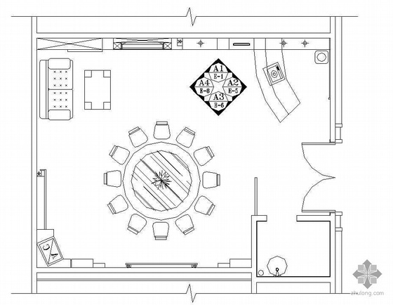 餐厅小包间装修施工图资料下载-某餐厅包间装修施工图2