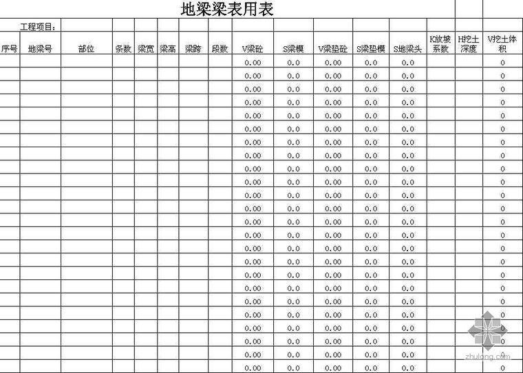 设计工程量计算表格资料下载-建筑工程量计算表格