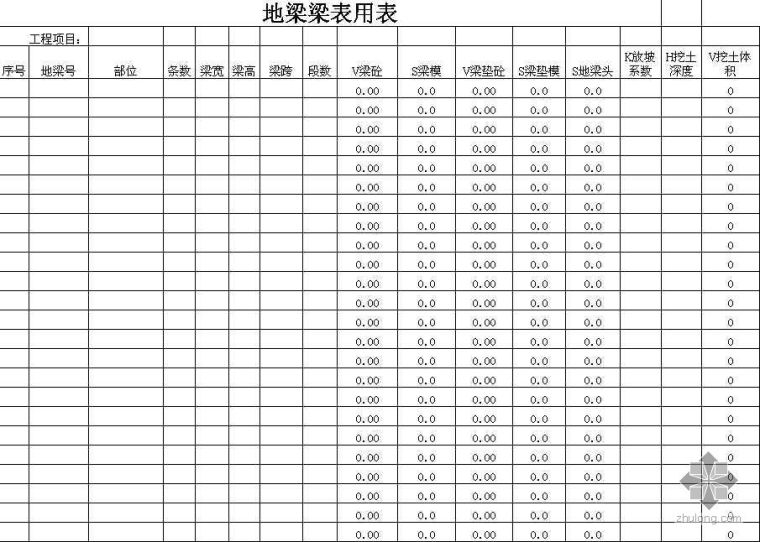 门窗计算表格资料下载-建筑工程量计算表格