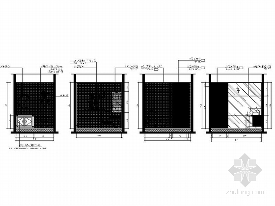 [广东]奢华高级会所室内装修设计施工图（含效果）卫生间立面图