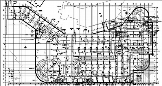 建筑外观平面图纸资料下载-大型地下车库通风平面图纸