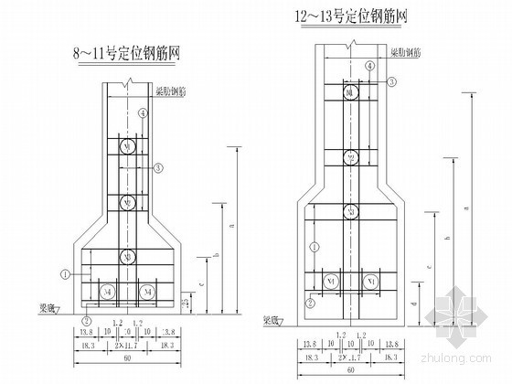 门式钢架预应力钢拉索资料下载-装配式混凝土桥T梁预应力钢束定位钢筋布置图
