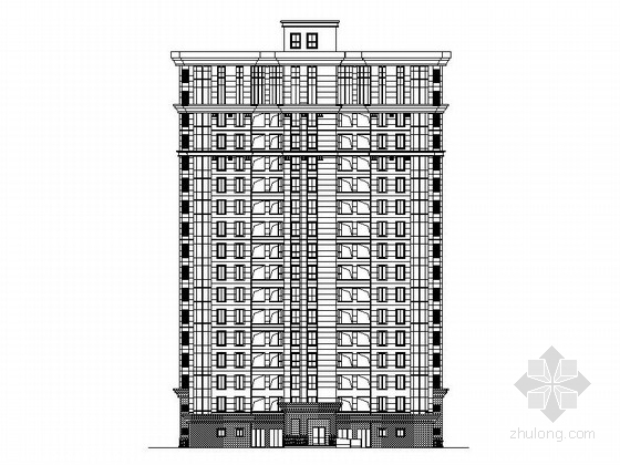 某七层古典风格资料下载-[泰安]某十八层欧式风格住宅建筑方案图