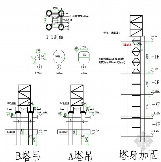 附着式塔吊施工视频资料下载-[天津]S450K20（K50/50）附着式塔吊施工方案（200m 劲性钢结构基础）