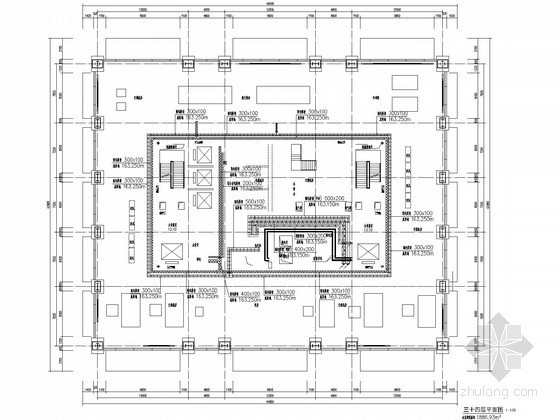 [北京]60万平45层超高层商业综合体电气施工图纸600余张（系统全面 最新设计）-三十四层电气管综图 