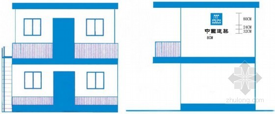 [福建]高层住宅小区项目施工临时设施布置施工方案（附图）-活动房外墙布置图 