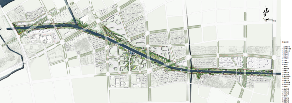 [浙江]滨江河畔生态廊道景观设计方案（2017最新）-总平面图