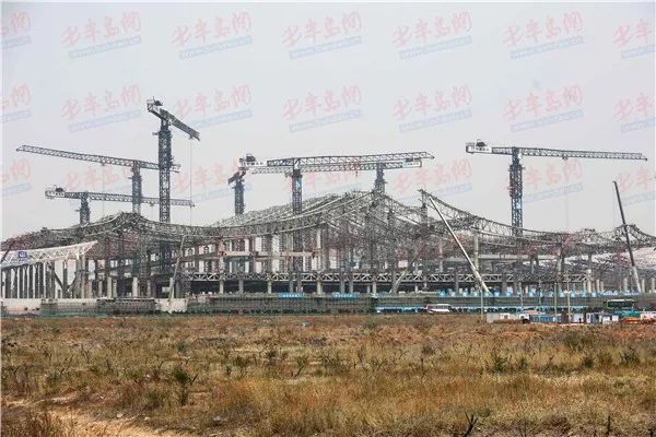 探访济青高铁红岛站 站房钢结构施工已完成70%_1