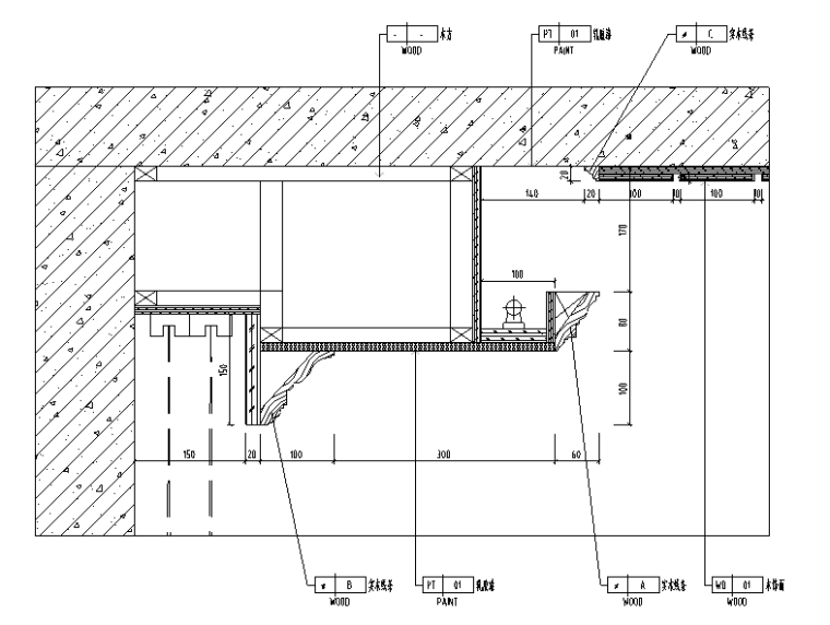 [天津]田园风格展示性样板房空间设计施工图（附效果图)-天花大样图