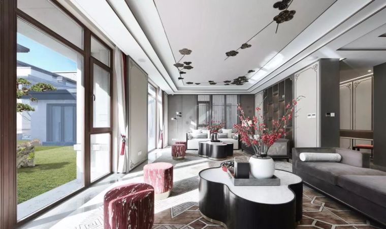 新中式客厅装饰资料下载-新中式客厅，风靡世界。