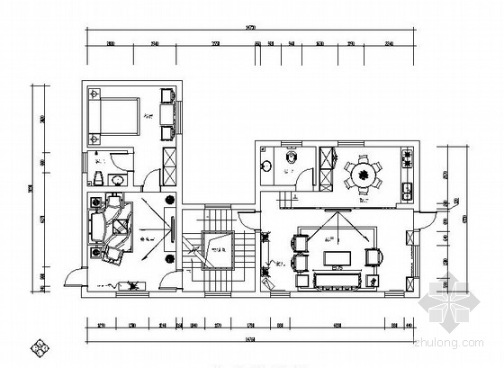 二层半别墅户型资料下载-[韶山]淡雅中式风格四层别墅庄园室内施工图