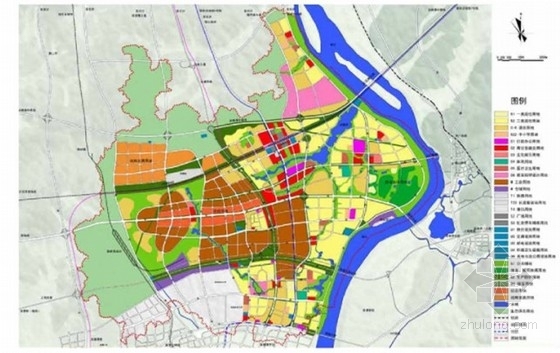 [湖南]城市规划及单体设计方案文本（国外知名建筑事务所）-城市规划总平面图 