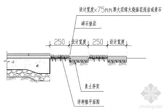 汀步cad剖面图资料下载-标准汀步剖面图