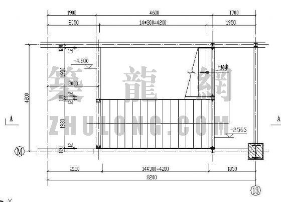 平行双跑楼梯图资料下载-两跑楼梯图