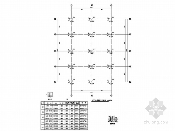 [吉林]地上二层框架结构商业楼结构施工图-地下室~屋面柱平法施工图 