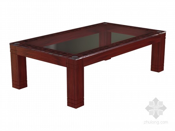 简约茶几中式资料下载-中式茶几3D模型下载