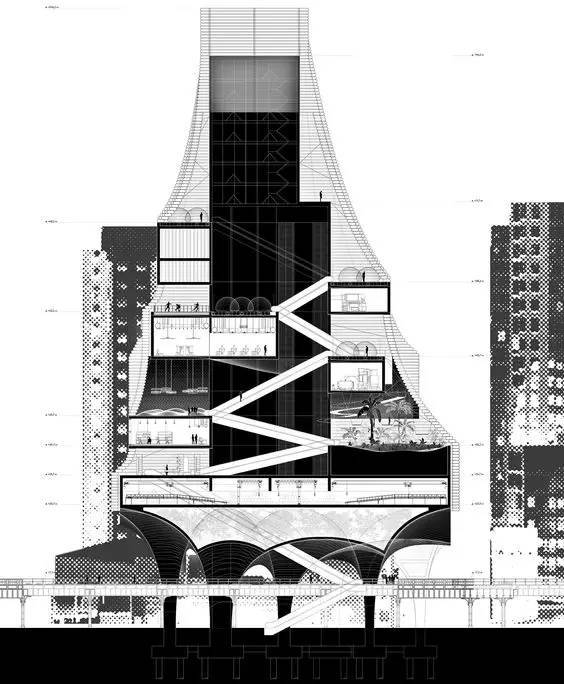 建筑形态构成图资料下载-那些霸气的建筑剖面图