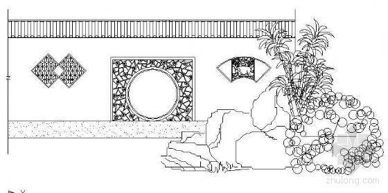 植物景墙su资料下载-古典景墙立面设计图（三）