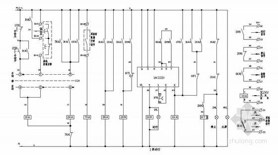 wq潜污泵cad图纸资料下载-水泵PLC电气控制图