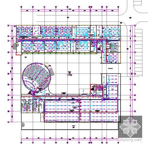 [山东]2014年中学新建综合楼和餐厅及操场修缮工程预算书(附施工图纸)-一层电气平面图