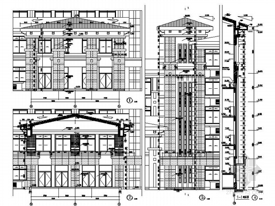 [浙江]五层新中式风格中学实验楼建筑施工图-五层新中式风格中学实验楼大样图