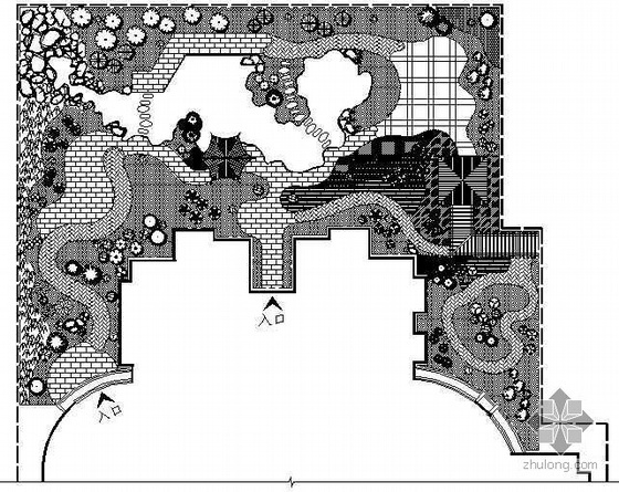 办公楼屋顶花园景观设计资料下载-某屋顶花园景观设计平面图