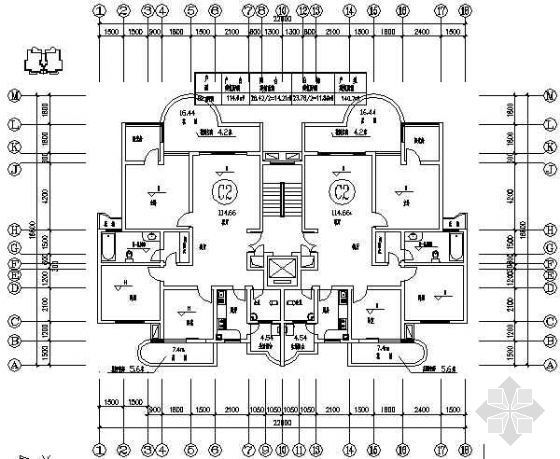 一梯四室两厅户型资料下载-四室两厅一厨两卫140平米