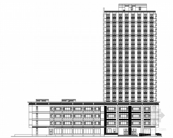 某七层古典风格资料下载-[上海]某24层欧式风格办公综合体建筑施工图