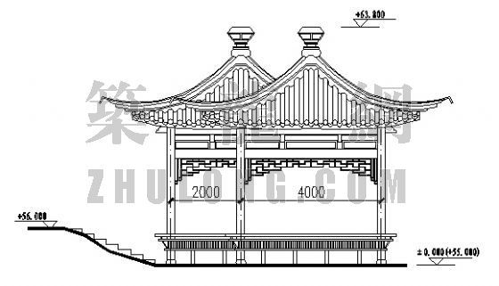 十六柱重檐八角亭资料下载-某森林观鸟八角亭结构设计图