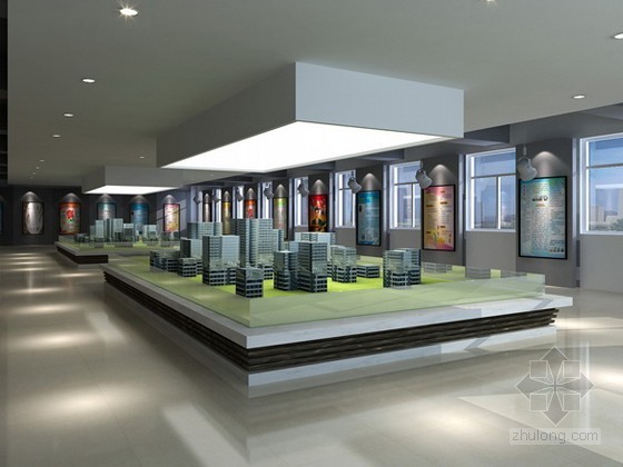 玉石展厅装修3D资料下载-展厅3d模型下载