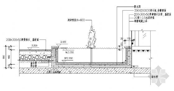 水池平面立面剖面图片资料下载-水池剖面图