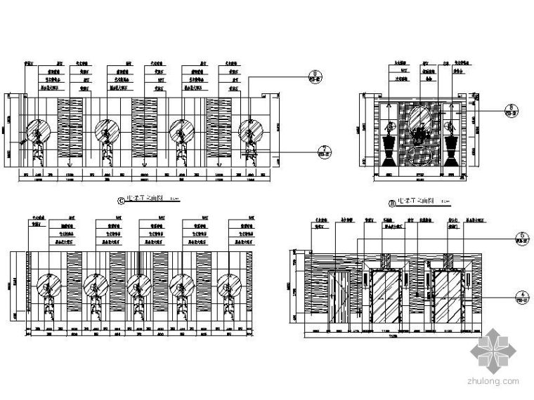 酒店立面剖面资料下载-电梯厅立面装饰详图